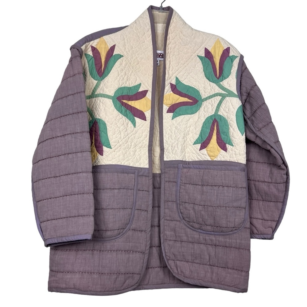 Jess Meany Tulip Graphic Hand Made Spring Quilt Coat